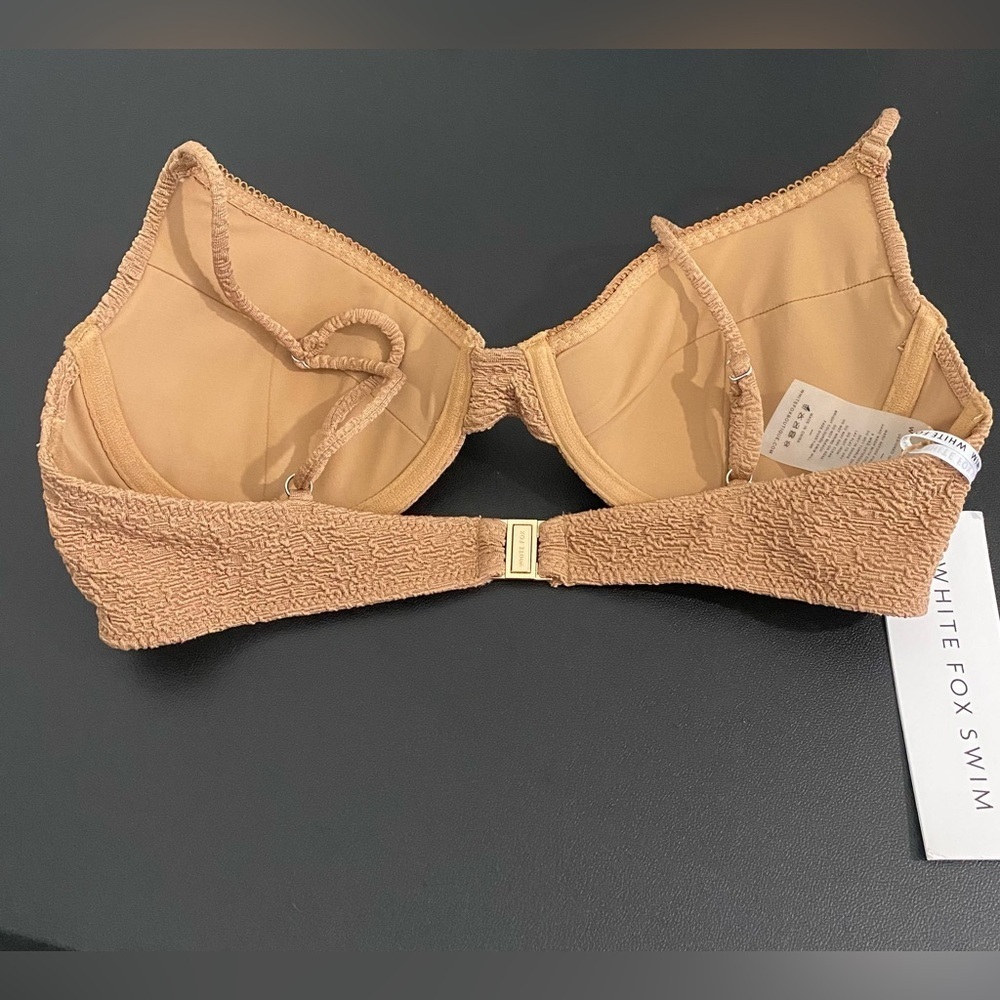 White Fox New Island in the Sun Underwire Bikini Top Mocha Tan Size XL - Picture 4 of 7